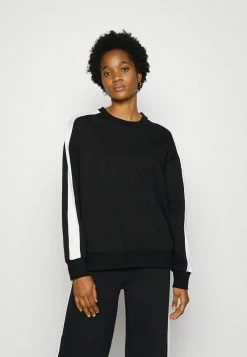Even&Odd Damen OVERSIZED SWEATSHIRT WITH STRIPE - Sweatshirt - Black