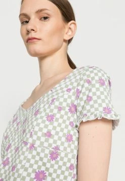 Even&Odd Damen T-Shirt Print - White/green -Even&Odd Verkäufe 04f8601986fb4220a5d8453e802459ed