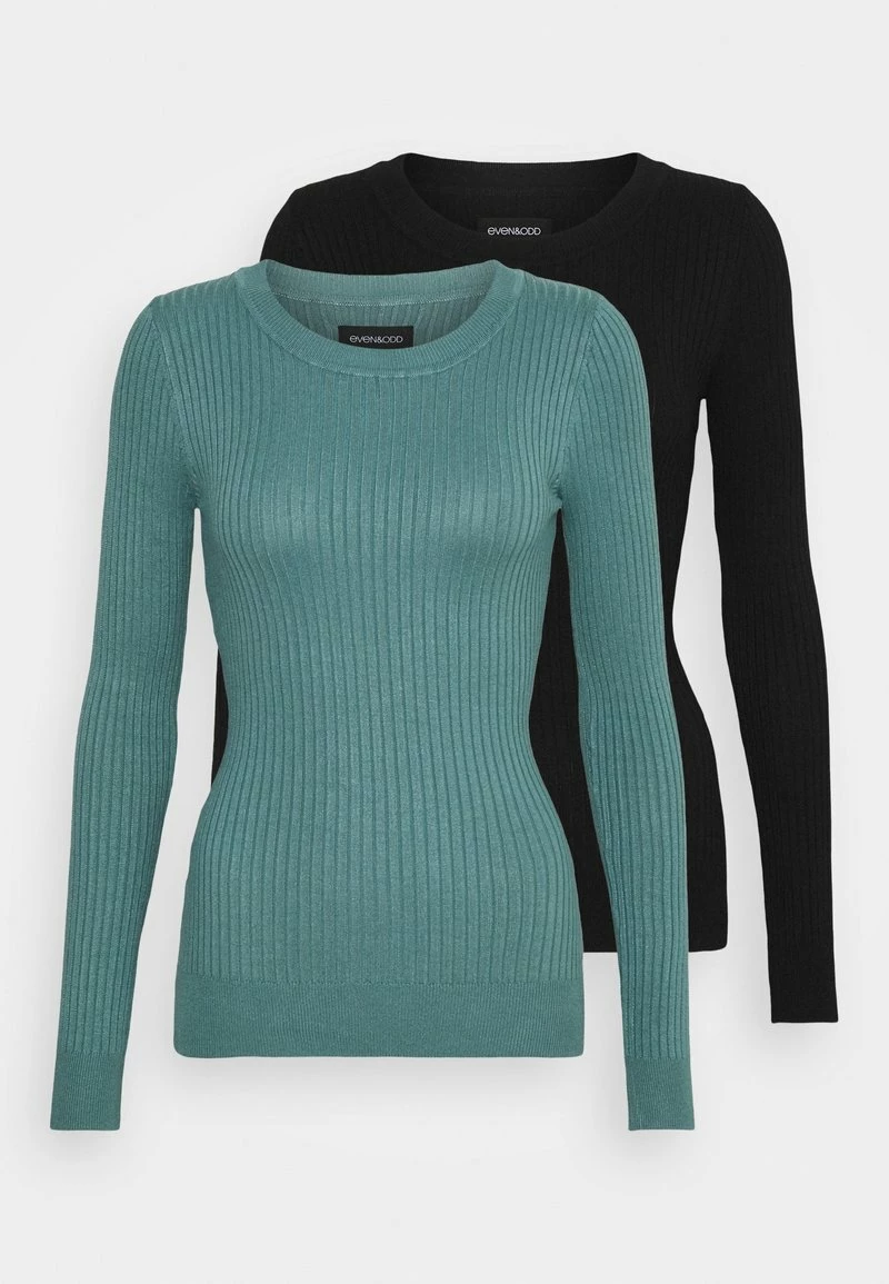 Even&Odd Damen 2 PACK - Strickpullover - Black/turquoise 8 Even&Odd Damen 2 PACK - Strickpullover - Black/turquoise – Bild 6
