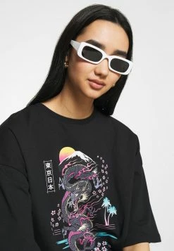 Even&Odd Damen T-Shirt Print - Black -Even&Odd Verkäufe 071d1096da7b44e9991436d857d077f7