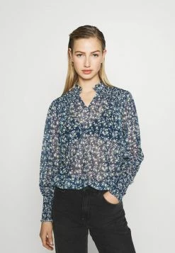 Even&Odd Damen PRINTED BLOUSE - Bluse - Blue