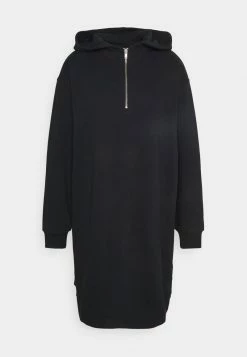 Even&Odd Casual Hooded Sweat Mini Dress - Freizeitkleid - Black | Damen -Even&Odd Verkäufe 1064b486fc784f939df9575052af944b