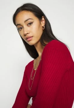 Even&Odd Damen KNIT V NECK MIDI BODYCON DRESS - Etuikleid - Red -Even&Odd Verkäufe 1096c7c7aa694078b847ee8f6a35217a