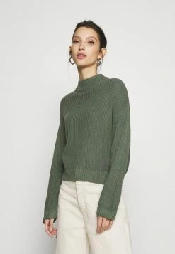 Even&Odd CROPPED MOCK NECK - Strickpullover - Green | Damen