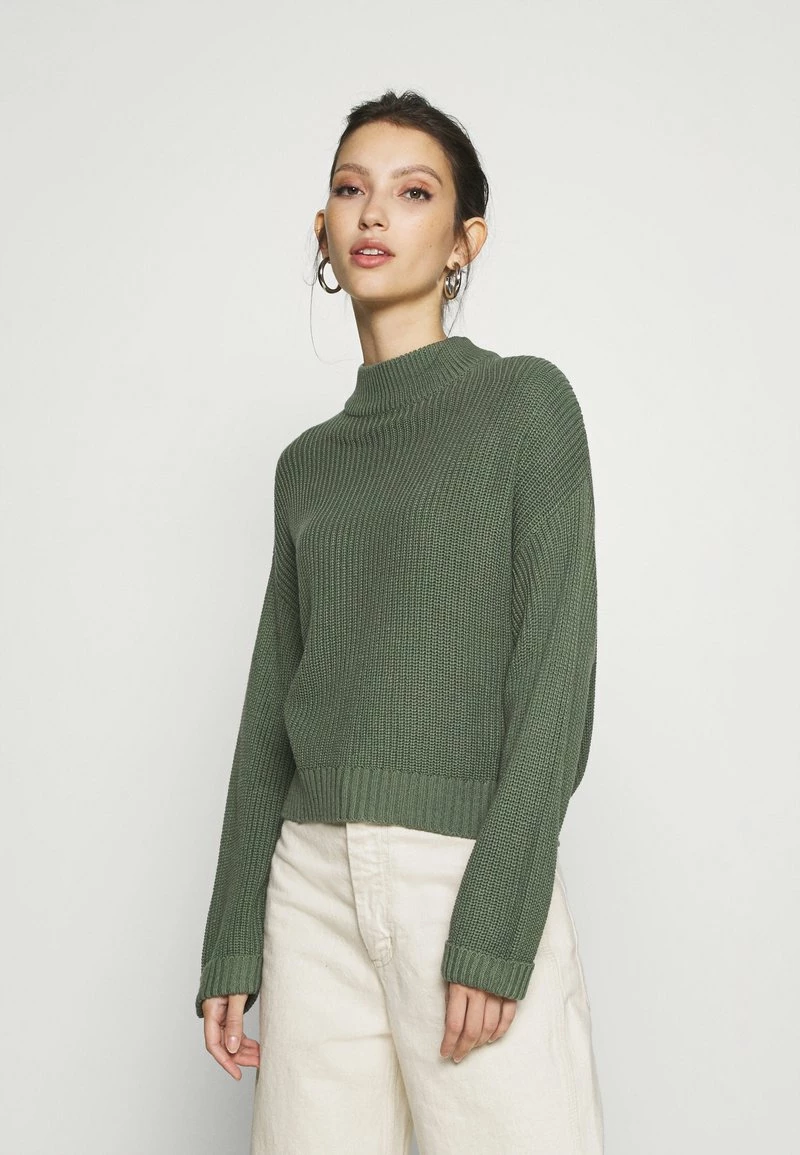Even&Odd CROPPED MOCK NECK - Strickpullover - Green | Damen 3 Even&Odd CROPPED MOCK NECK - Strickpullover - Green | Damen