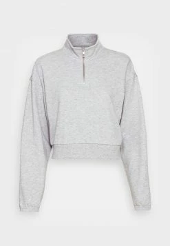 Even&Odd Damen CROPPED WITH HALF ZIP COLLAR - Sweatshirt - Mottled Light Grey -Even&Odd Verkäufe 17570d58e0154be78efc8c13d9f4a374