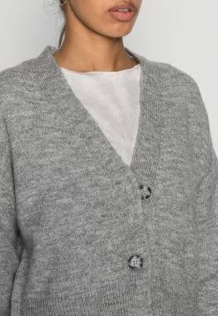 Even&Odd Damen BASIC BLEND BUTTON CROP - Strickjacke - Mottled Grey -Even&Odd Verkäufe 1991148934dc4df2adf33f680648602e