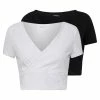 Even&Odd Damen 2 PACK - T-Shirt Print - Black/white -Even&Odd Verkäufe 1c58d204f2464b8694492b6eb2890fb9