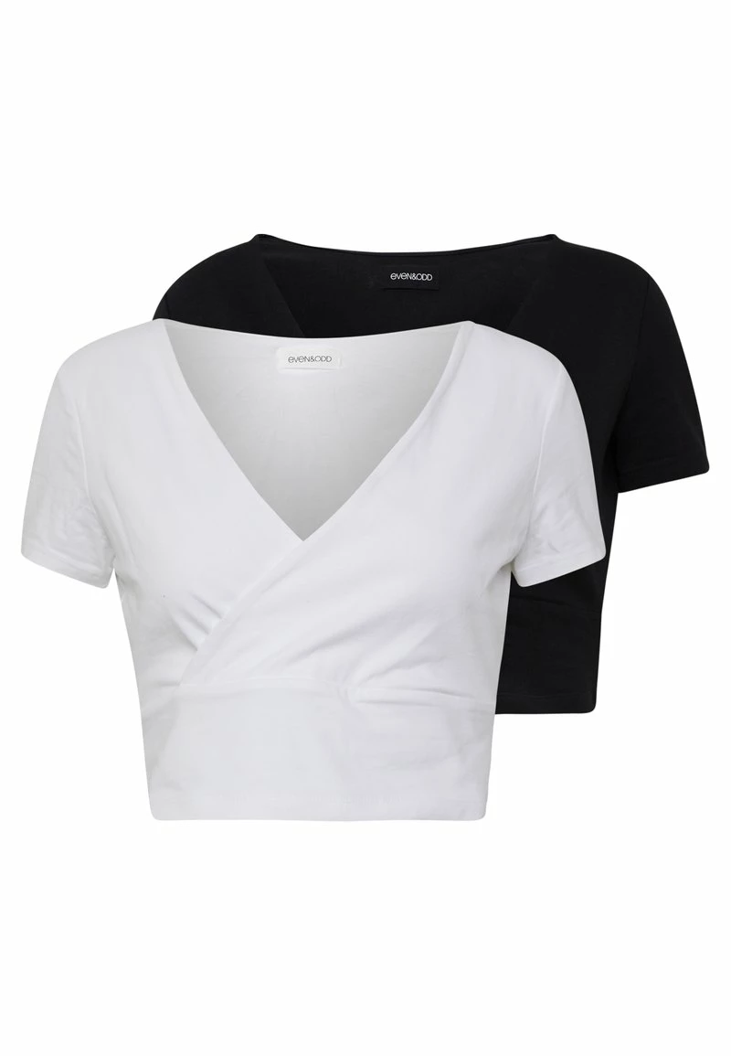 Even&Odd Damen 2 PACK - T-Shirt Print - Black/white 3 Even&Odd Damen 2 PACK - T-Shirt Print - Black/white