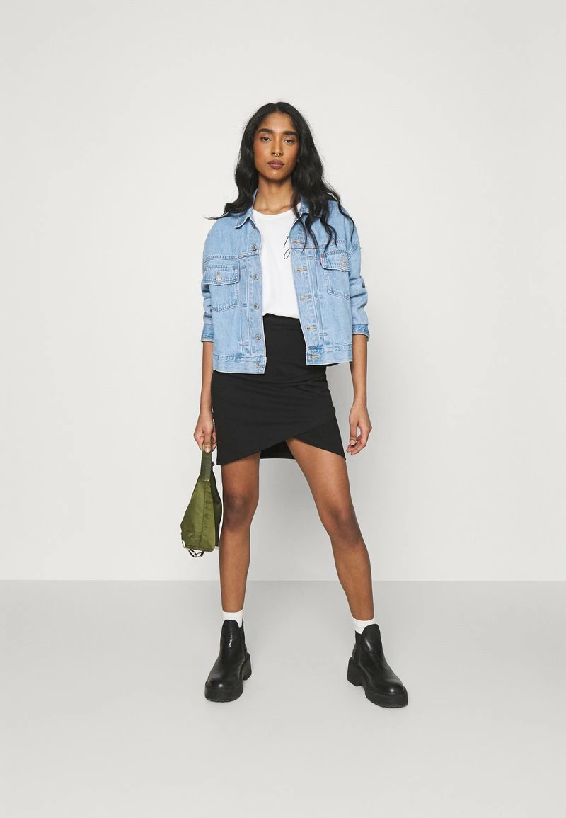 Even&Odd Damen Asymetric Overlap Wrap Mini High Waisted Skirt - Bleistiftrock - Black 4 Even&Odd Damen Asymetric Overlap Wrap Mini High Waisted Skirt - Bleistiftrock - Black – Bild 2