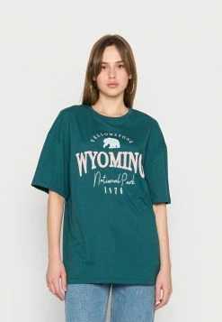 Even&Odd Damen T-Shirt Print - Dark Green