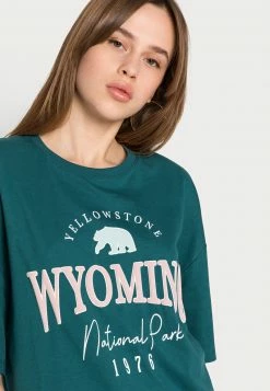 Even&Odd Damen T-Shirt Print - Dark Green -Even&Odd Verkäufe 2d4061527d8e4afc8ca15f3820e946eb