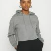 Even&Odd Damen BASIC - Cropped Oversized Hoodie - Kapuzenpullover - Mottled Grey