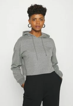 Even&Odd Damen BASIC - Cropped Oversized Hoodie - Kapuzenpullover - Mottled Grey