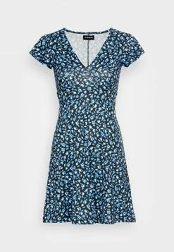 Even&Odd Damen Jerseykleid - Black/blue -Even&Odd Verkäufe 3152ac45b01d41ddae501b56cbbf095e