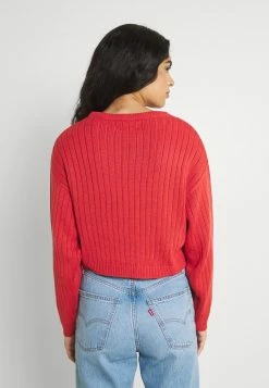 Even&Odd Damen CROPPED LOOSE CABLE JUMPER - Strickpullover - Light Red -Even&Odd Verkäufe 31af442f41b34c84868b664b5392d77f