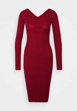 Even&Odd Damen KNIT V NECK MIDI BODYCON DRESS - Etuikleid - Red -Even&Odd Verkäufe 34fae019320e4b45bb3af392f5e4e359