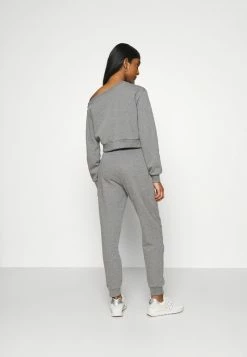 Even&Odd Damen Off Shoulder&Jogger Set - Sweatshirt - Mottled Grey -Even&Odd Verkäufe 36c41b8f7f2d4d87a7288a52efe8a6bf