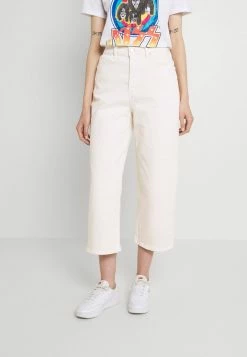 Even&Odd Wide Leg Cropped Jeans - Jeans Straight Leg - White | Damen