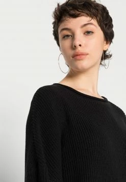 Even&Odd Damen OVERSIZE CROPPED ROLLED EDGE JUMPER - Strickpullover - Black -Even&Odd Verkäufe 3b2eb2d2201d46de81a5a91996cd9eb3