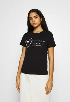 Even&Odd Damen T-Shirt Print - Black