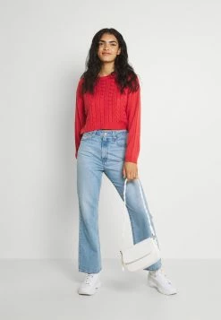 Even&Odd Damen CROPPED LOOSE CABLE JUMPER - Strickpullover - Light Red -Even&Odd Verkäufe 3cd48f68fe334347b7eed3f1e887dfd7
