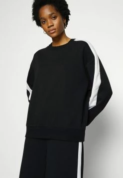 Even&Odd Damen OVERSIZED SWEATSHIRT WITH STRIPE - Sweatshirt - Black -Even&Odd Verkäufe 455979d41774411c90fa0ce5c54d0e79