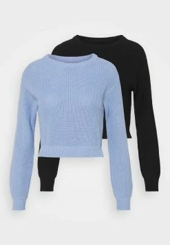 Even&Odd Damen 2 PACK - Strickpullover - Black/light Blue