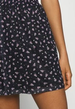 Even&Odd Damen A-Linien-Rock - Black/lilac -Even&Odd Verkäufe 4ee9dedb87194899ab1ccb9a1796d091