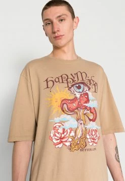 Even&Odd Unisex T-Shirt Print - Brown -Even&Odd Verkäufe 4f887854dc5f4b32ab60ac693a5125ad