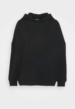 Even&Odd Damen HOODIE LONG WITHOUT DRAWCORD AND POCKET - Kapuzenpullover - Black -Even&Odd Verkäufe 52198e5db4404c0f8de006564c1b3c01