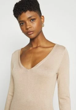 Even&Odd Damen KNIT MAXI V NECK DRESS WITH SLIT - Strickkleid - Camel -Even&Odd Verkäufe 5c9ace71db004e5d9857c688d9545519