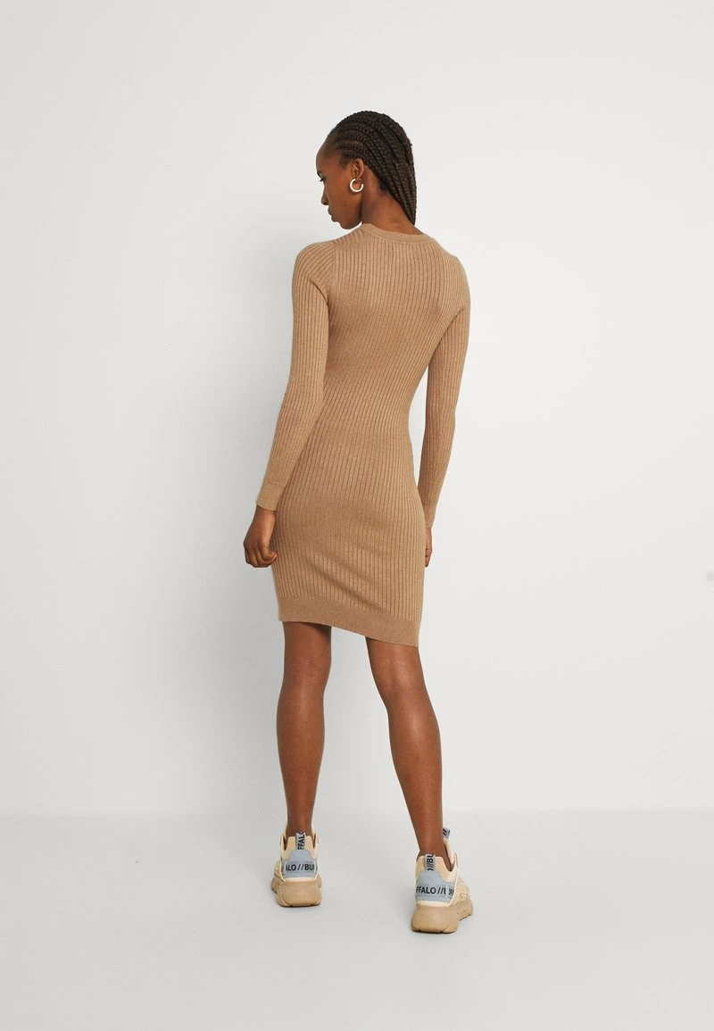 Even&Odd Damen Knit Mini Wide Rib Basic Dress - Etuikleid - Mottled Dark Brown 5 Even&Odd Damen Knit Mini Wide Rib Basic Dress - Etuikleid - Mottled Dark Brown – Bild 3