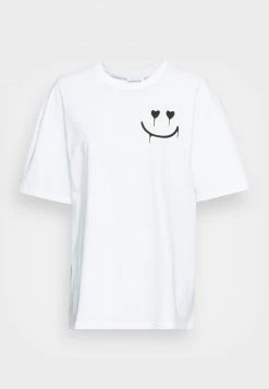 Even&Odd Damen LIZ KEEP SMILING DIASY BACK PRINT TEE - T-Shirt Print - White -Even&Odd Verkäufe 5ed5d5c1c78e4c588797e7e7af880f7d