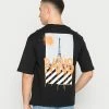 Even&Odd GRAFFITI PARIS BACK PRINT TEE UNISEX - T-Shirt Print - Black