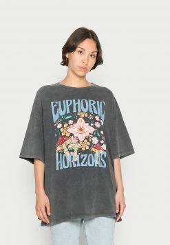 Even&Odd Damen T-Shirt Print - Black