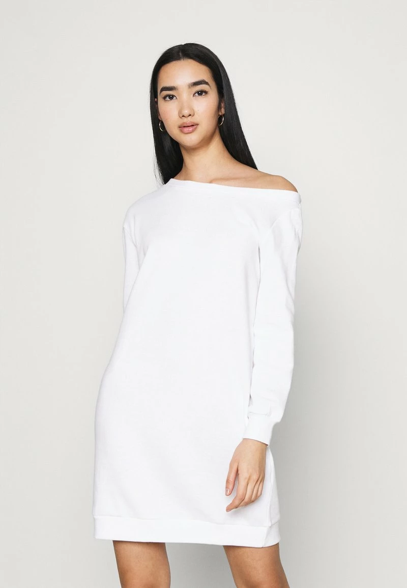 Even&Odd Damen SWEAT OFF SHOULDER MINI DRESS - Freizeitkleid - White 3 Even&Odd Damen SWEAT OFF SHOULDER MINI DRESS - Freizeitkleid - White