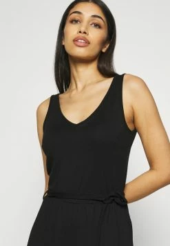 Even&Odd Damen BASIC Deep V Playsuit - Jumpsuit - Black -Even&Odd Verkäufe 637ccbe8acd94d2182295428a15c19cc