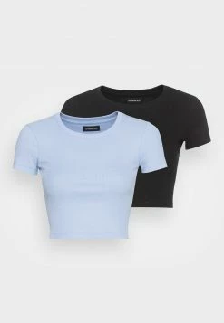 Even&Odd Damen 2PACK - T-Shirt Basic - Black/light Blue -Even&Odd Verkäufe 644b19158b7541cca0658b6d005574f1
