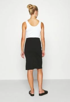 Even&Odd Damen BASIC - Midi Skirt With Slit - Bleistiftrock - Black -Even&Odd Verkäufe 64675dc213ca4c638a2d33ec720c7cb5