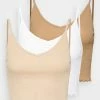 Even&Odd Damen STRAPPY LETTUCE CROP 3 PACK - Top - White/beige/brown -Even&Odd Verkäufe 65308b5b866840af9ed3b29e8eb8cbde