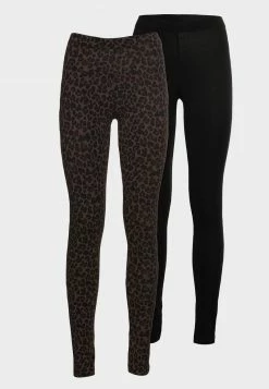 Even&Odd Damen 2 PACK - Leggings Animal Print - Pants - Leggings - Hosen - Black/brown -Even&Odd Verkäufe 6821b87593f54c6ab2b5b46738fabf7f
