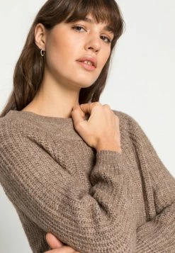 Even&Odd Damen OFF SHOULDER JUMPER - Strickpullover - Mottled Beige -Even&Odd Verkäufe 6b60cdc3383e4d8297fd51f5d75ef164
