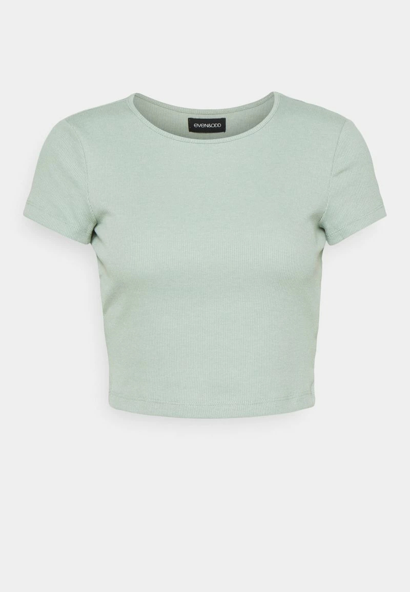 Even&Odd Damen T-Shirt Basic - Mottled Light Green 7 Even&Odd Damen T-Shirt Basic - Mottled Light Green – Bild 5