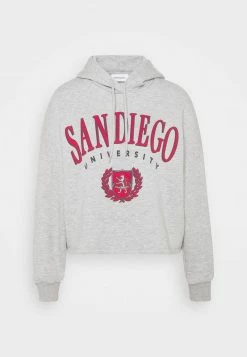 Even&Odd Damen OVERSIZED CROPPED PRINTED HOODIE - Kapuzenpullover - Mottled Light Grey -Even&Odd Verkäufe 6e79d8437a3944be92c35040684c6a31