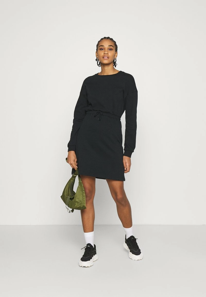 Even&Odd Damen Sweat Mini Drawstring Waist Dress - Freizeitkleid - Black 4 Even&Odd Damen Sweat Mini Drawstring Waist Dress - Freizeitkleid - Black – Bild 2