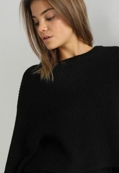 Even&Odd Damen CROPPED JUMPER - Strickpullover - Black -Even&Odd Verkäufe 7158b709a0b24b25bcc975a88a9dfa80