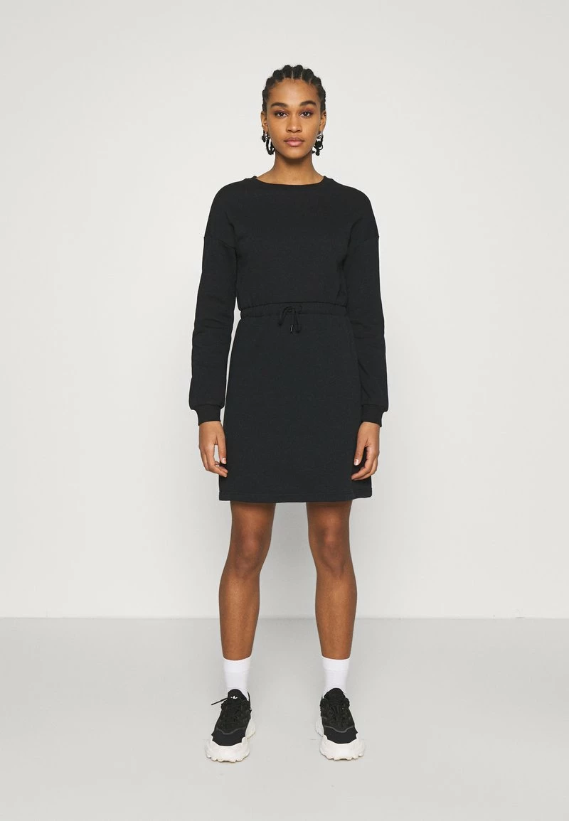 Even&Odd Damen Sweat Mini Drawstring Waist Dress - Freizeitkleid - Black 3 Even&Odd Damen Sweat Mini Drawstring Waist Dress - Freizeitkleid - Black