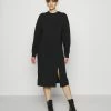 Even&Odd Damen SWEAT - Midi Slit Dress - Freizeitkleid - Black -Even&Odd Verkäufe 762cbbac219c4efab0434a02a2f8d4b6