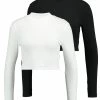 Even&Odd Damen 2 PACK - Langarmshirt - White/black -Even&Odd Verkäufe 7acfeca2aba84eb3a9ac00dde2b02b2d